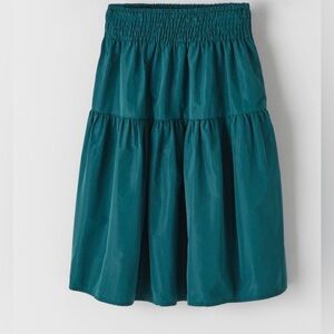 Zara Girls Teal Taffeta Skirt, Size 8